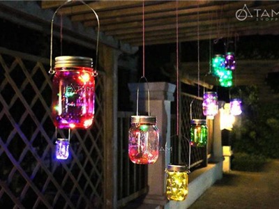 Hủ nhựa đèn Led đom đóm năng lượng mặt trời có quai L-NLMT-01